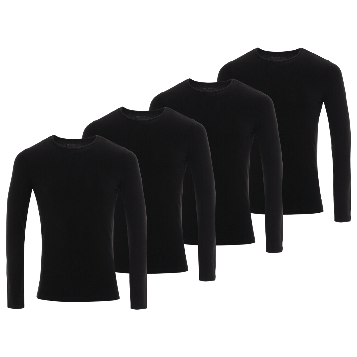 BOXR | Bamboo T-Shirt Longsleeve 4-Pack Black