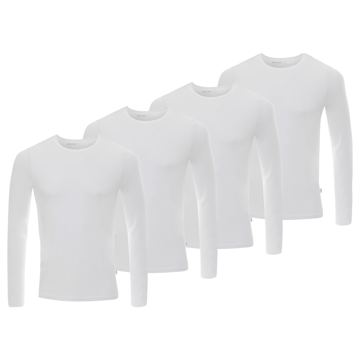 BOXR | Bamboo T-Shirt Longsleeve 4-Pack White