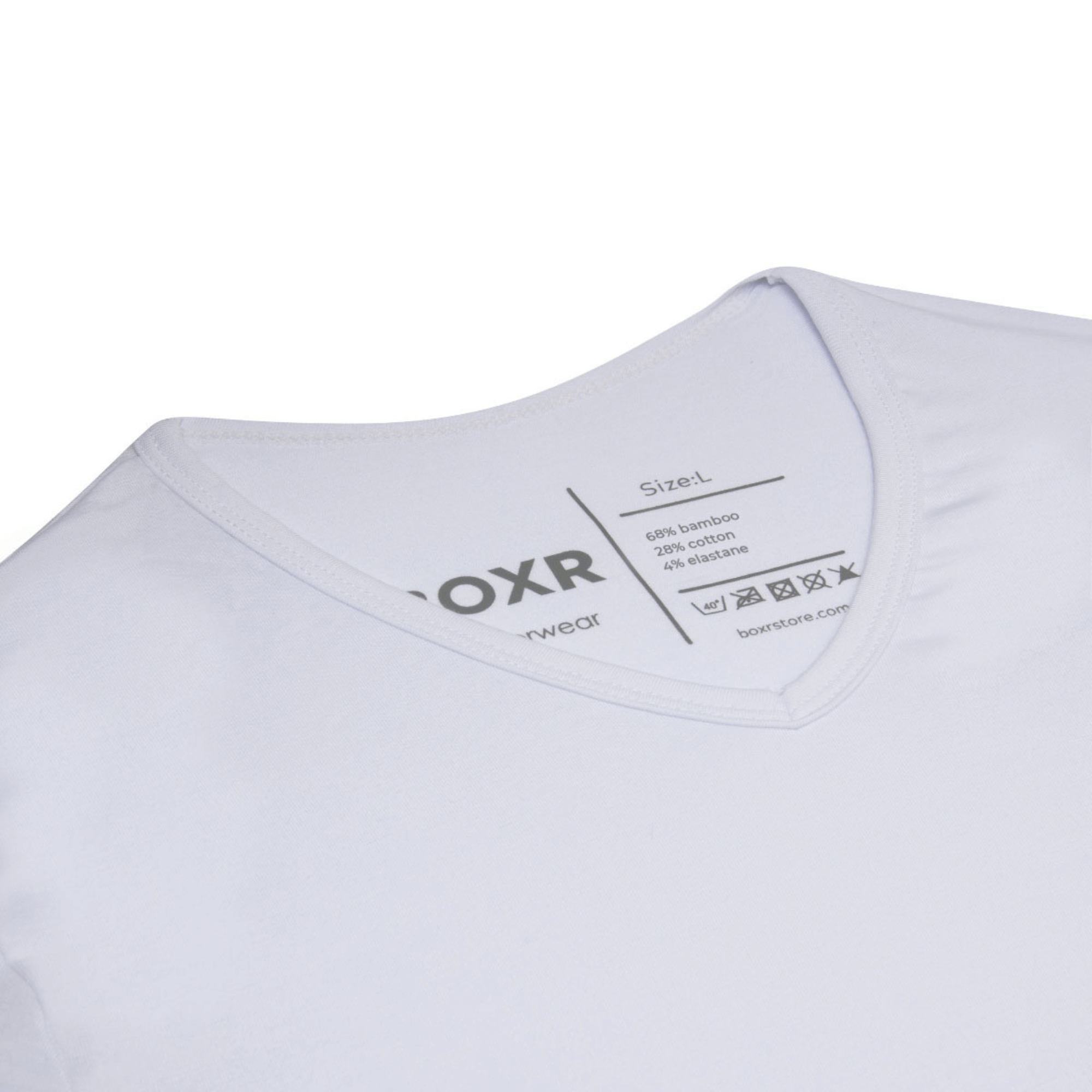 BOXR | Bamboo T-Shirt V-Neck 4-Pack White