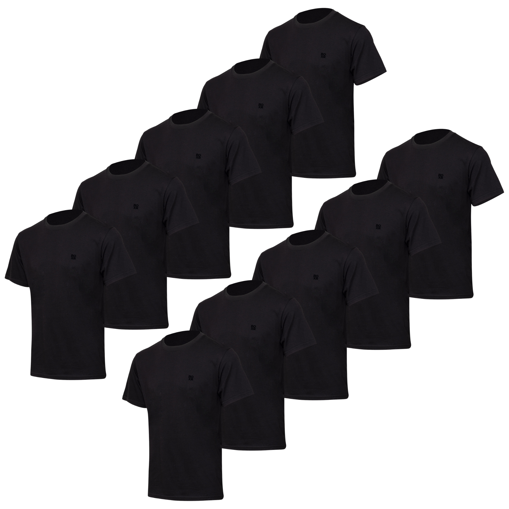 BOXR | Bamboo Casual T-Shirts 10-Pack Black
