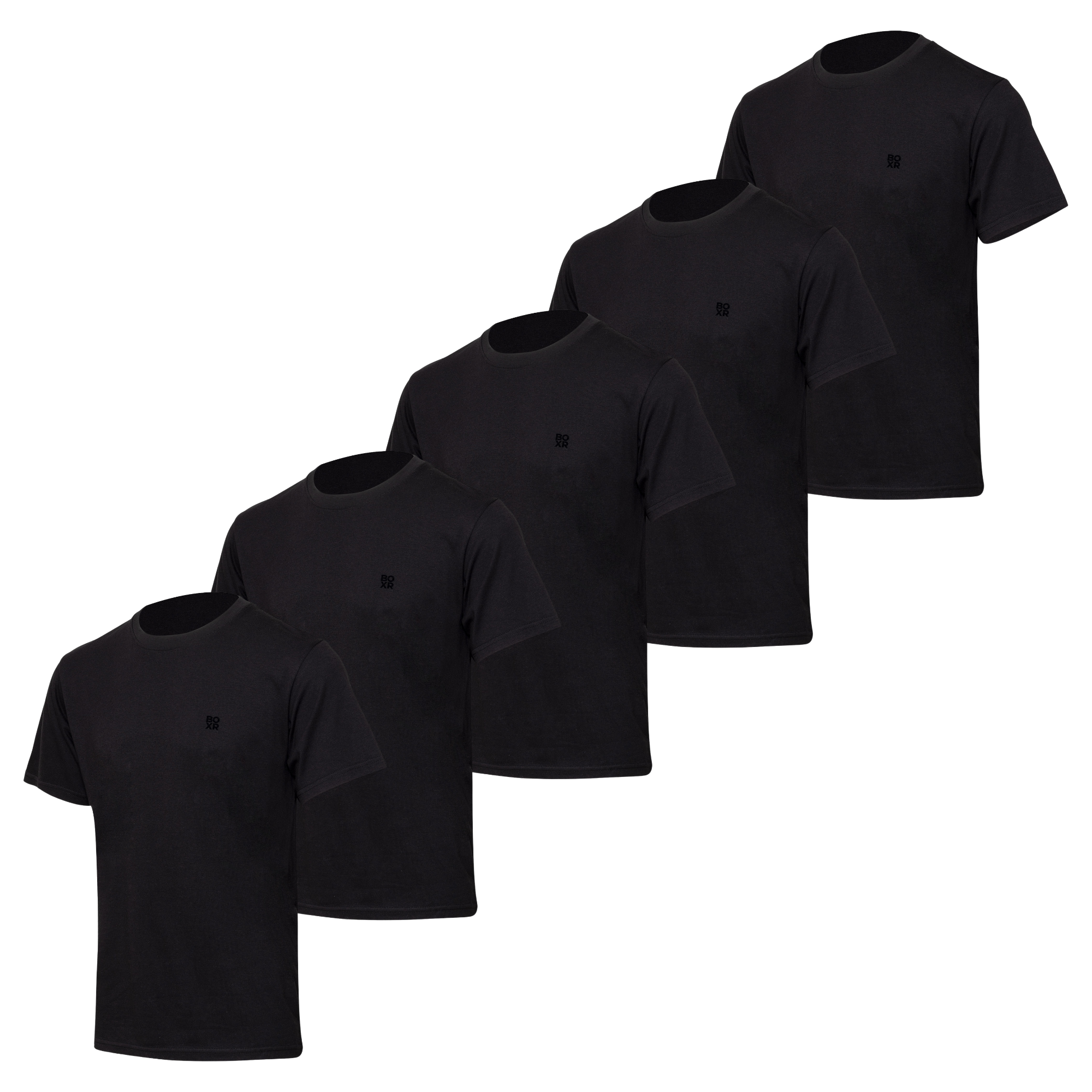 BOXR | Bamboo Casual T-Shirts 5-Pack Black